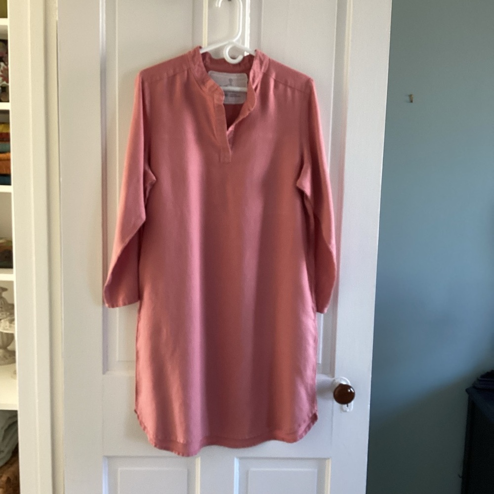 notPERFECTLINEN Salmon Pink Linen Dress